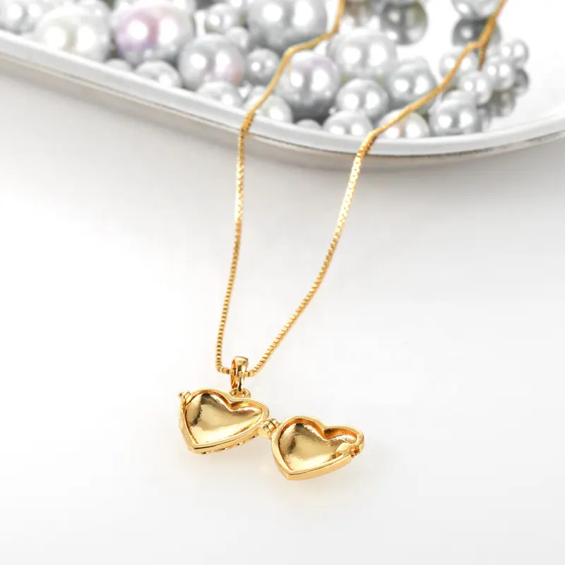 Medalhão de coração banhado a ouro para os amantes presente jóias especiais colar feminino