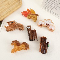 Vente en gros de pince à cheveux acrylique cheval alpaga écureuil animal décoration de performance pour enfants pince requin