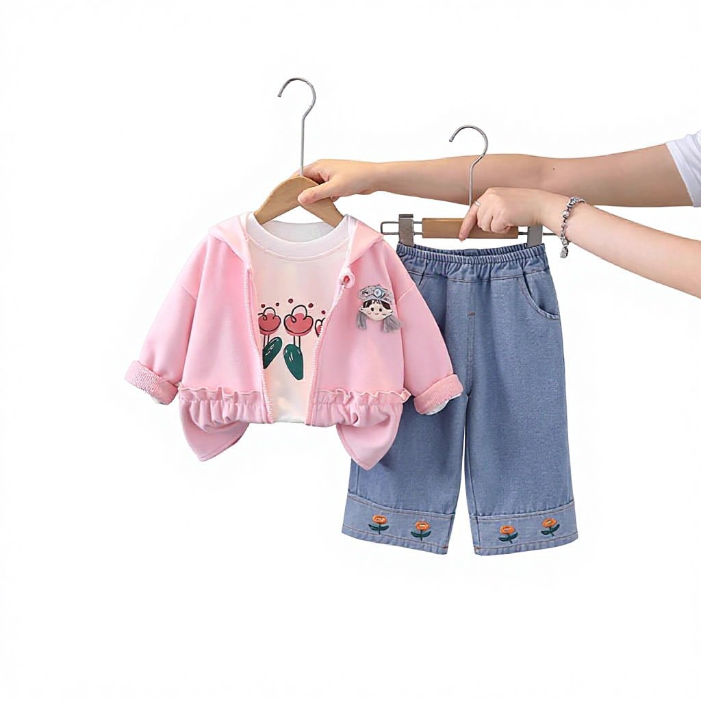 Conjunto rosa 3 piezas foto 2