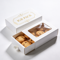 Boîtes à biscuits et gâteaux personnalisées en carton écologique réutilisable avec fenêtre, finition blanche mate, vente en gros
