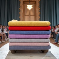 Tissu en lin froissé 100 % coton bambou, fin, uni, pour vêtements d'été, robes, textiles de maison