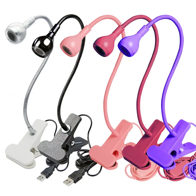 Großhandel USB Flexible Clip-On Schreibtisch lampe LED Ultraviolett Lila Licht Mini Nagel härtung lampe Schwanenhals UV-Klebe härtung lampe