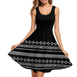 Più popolare cioè Faitaga polinesiano tribù Samoa Rawala Tahuata a Tonga Tupenu da donna abito tascabile con stampa personalizzata su richiesta - Product Image 2