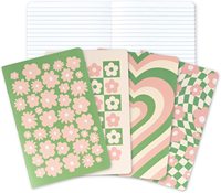 Carnet de notes Kawaii à couverture souple avec Logo personnalisé, vert et rose