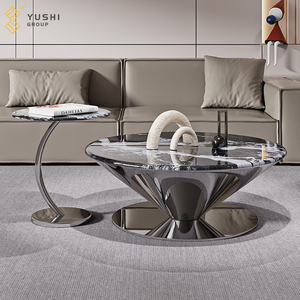 Yushi Groep Mode Stijl Woonkamer Roestvrij Staal Zilver En Goud Aangepast Ontwerp Rechthoekige Villa Modules Salontafel - Product Image 3