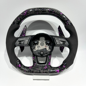 Volante de Coche de Cuero y Fibra de Carbono Forjado Alcantara para <span class=keywords><strong>Audi</strong></span> <span class=keywords><strong>RS</strong></span> A1 A3 A4 A5 A6 A7 R8 RS3 C7 Q5 Q7 S3 S5 8V B8 B9 S4 Q3 Q8 - Product Image 2