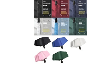Fully-<b>Automatic</b> Custom Windproof Portable Promotional Cheap Uv Sun Rain 3 Folding <b>Automatic</b> <b>Umbrella</b> With Logo - Product Image 2