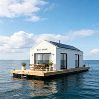 Maison flottante moderne, bungalow aquatique modulaire, maison flottante préfabriquée pour site touristique