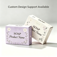 Boîtes d'emballage de savon personnalisées en papier de luxe, nouveau design, en matériau violet recyclable
