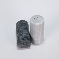 Ensemble de salières et poivrières artisanales en marbre noir et blanc naturel, écologiques, pour épices, décoration de luxe pour la maison