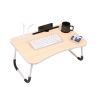 Bureau d'Appoint Pliant, Portable en Bois Noir, Table de Lit pour Ordinateur Portable et Autres Nécessités Quotidiennes pour Travailler, Lire, Écrire et Manger