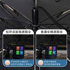 Car Sunshade Front Windshield Titanium Silver Retractable Heat Insulation General Fit - Product Image 5