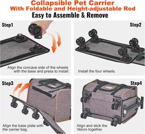Двойная переносная дорожная сумка для домашних животных с сетчатыми окнами и флисовой тележкой для собак и кошек - Product Image 6