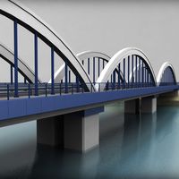 Kits de Estructura de Acero para Puentes Arqueados Prefabricados Modernos con Estándar Europeo de la Marca Senwang, Diseño de Modelo 3D