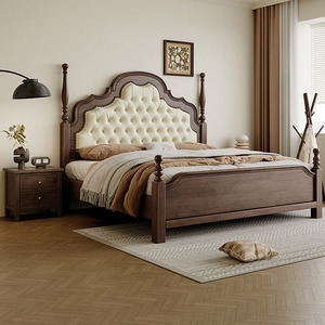 Set di Mobili per Camera da <span class=keywords><strong>Letto</strong></span> dal Design Moderno e Lussuoso, <span class=keywords><strong>Letto</strong></span> Matrimoniale King-Size con <span class=keywords><strong>Struttura</strong></span> in Legno Massello, Letti in Legno Personalizzabili - Product Image 1