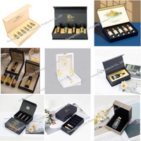 Boîte Cadeau de Luxe Personnalisée en Papier pour Huile de Parfum Oud Boîte Noire Magnétique Parfum 3ml 6ml 12ML Set d'Huiles à Bille Attar avec Boîte