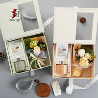 HonGe – boîte d'emballage personnalisée de luxe avec fermeture magnétique avec barre pour cadeaux, boîte à fleurs et bougies, coffret cadeau pour fête des mères + ensemble de sacs
