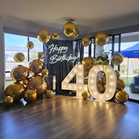 Ballon miroir gonflable géant en PVC réfléchissant doré - Décoration de fête intérieure/extérieure - Taille 0,4m-3m