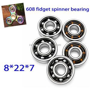 אספקת מפעל ABEC-5 608 מסב פתוח במהירות גבוהה ושקט במיוחד <span class=keywords><strong>8</strong></span>*22*7 מסב כדורי עם כלוב ניילון לספינרים - Product Image 1