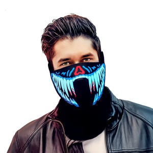 Nuevo lanzamiento Control de sonido El Panel Neon Mask Custom Light up Flashing El Mask para Masquerade Rave - Product Image 1