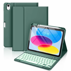 Ailestecca เคสแท็บเล็ตปกป้องแบบฝาพับหนังสือทำจากซิลิโคน TPU มีช่องใส่คีย์บอร์ดและปากกาสำหรับ <span class=keywords><strong>iPad</strong></span> Pro 11 - Product Image 6
