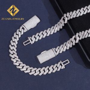 Ready to Ship 13mm 2 Rows Moissanite Pass Diamond Tester 925 Silver Gold Plated Cuban Link <b>Chain</b> Fine Jewelry - Product Image 4