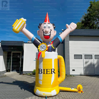 Homme de bière hollandais géant gonflable à LED, personnage de dessin animé classique néerlandais, en tissu Oxford, couleur personnalisée, logo imprimé sur mesure pour la bière