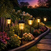 Lampe solaire d'extérieur pour allée, avec capuchon en métal noir, ampoule Edison, 14 lumens, pour jardin et allée