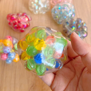 Style Colorful <b>Beads</b> Squeeze Toy Handmade Ball Rattle Ball Burst Ball Sound Control Stress Relief Vent Ball Mixed Style - Product Image 2