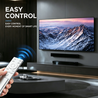 Control Remoto por Voz BLE de Aleación de Aluminio RCT5015, 15 Teclas, Botones de Silicona para Pantalla Inteligente Móvil