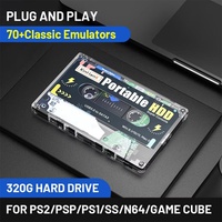 Kinhand 320G Disque dur externe portable de 2,5 pouces 40000-50000 jeux d'arcade rétro Batocera 38 systèmes 26 langues Windows/Mac