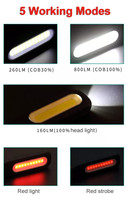 Lámpara de Trabajo LED COB Súper Brillante, Recargable Tipo-C, 5000mAh, 800 Lúmenes, IPX4 Impermeable, Ángulo de Haz de 160°, Magnética Portátil, 6000K