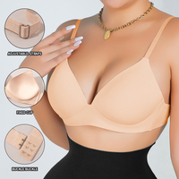 Vente directe usine : Soutien-gorge push-up monobloc sans armatures pour femme, à bonnets fixes, bretelles fines réglables, doux au toucher