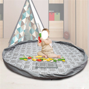 Alfombra de juego gris acolchada y gruesa para bebés, con almacenamiento, para niños de 0 a 24 meses, unisex, área de juegos para niños - Product Image 1