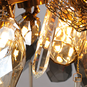 Đèn Trần Cao Sáng Tạo Hiện Đại Đèn Chùm Thủy Tinh Dài Thổi Bằng Thép Không Gỉ - Product Image 6