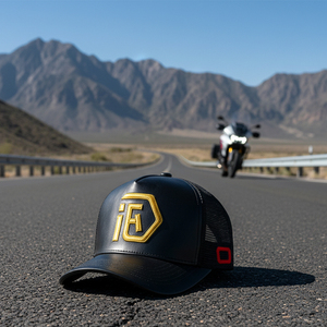 Gorras de béisbol de malla con logo bordado 3D, gorras trucker de 5 paneles de cuero PU personalizadas - Product Image 5