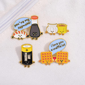 Mini broches de combinación de comida, bollo al vapor personalizado, Shaomai, buenos amigos, pines esmaltados, insignias de solapa de Metal de dibujos animados divertidos para amigos - Product Image 3