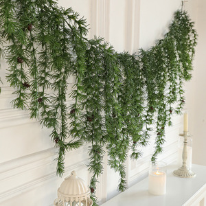 Guirnalda Navideña Artificial de Pino LINGKAI con Piñas, Guirnalda Verde Larga para Chimenea, Decoración del Hogar - Product Image 3