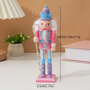 YUELIAN 18CM Soldat Casse-Noisette en Bois Macaron Coloré Créatif, Ornements de Noël pour Décoration de Fêtes et Cadeaux - Product Image 5