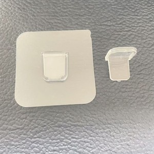Support d'étagère adhésif en PVC, 7 cm x 7 cm, transparent, crochet simple pour support d'armoire, fixation de cloison - Product Image 5