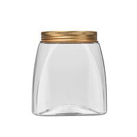 Pot carré en plastique PET de qualité alimentaire, hermétique, pour snacks, biscuits et emballages pour animaux de compagnie, avec fonction de conservation de la fraîcheur - Vente en gros