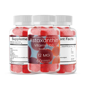 Gummies à mâcher à l'astaxanthine biologique HUAQING OEM - Astaxanthine naturelle 24 mg, complément antioxydant - Vegan, sans OGM, sans sucre - Product Image 1