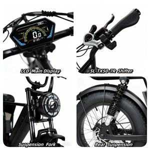 Vélo <span class=keywords><strong>électrique</strong></span> Y20 Plus Fatbike, entrepôt UE Allemagne, 20 pouces, 500W 48V, vélo de route <span class=keywords><strong>électrique</strong></span> vintage, pneus larges, Ebike - Product Image 3