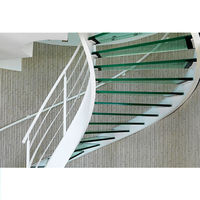 Escaliers incurvés par escalier conception de garde-corps en verre
