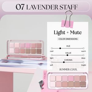 Palette Ombretti Clio Pro Eye Air 12 Colori, Effetto Opaco e Shimmer, Pigmenti Modulabili, Tonalità 07 Lavanda - Product Image 3