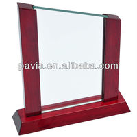 Trophée en cristal optique élégant - Socle en bois personnalisable pour la reconnaissance de l'excellence