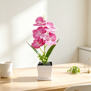 กล้วยไม้ฟาแลนนอปซิสประดิษฐ์ สูง 31 ซม. ทำจากยางนิ่ม ตกแต่งโต๊ะสำหรับห้องนั่งเล่น ตู้วางทีวี - Product Image 4