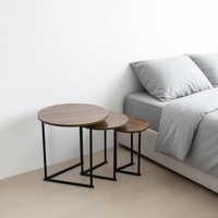 Tables basses gigognes modernes 3 pièces, structure métallique durable, plateau en MDF, ensemble de tables d'appoint empilables pour salon, chambre et entrée