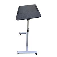 Table d'ordinateur portable pliable en métal avec surface en bois, hauteur réglable, station de travail mobile pour la maison et le bureau