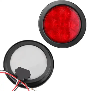 Feu arrière LED rond de 4 pouces étanche avec prise 3 broches STOP/CLIGNOTANT/FEU ARRIÈRE, lampe de recul scellée à montage encastré pour camion et camping-car - Product Image 5